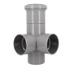Culotte double d'équerre Sytème J, à joint de dilatation, Ø 100, Mâle-femelle à 87°30