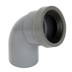 Coude Système J, à 67°30, à joint, gris, en PVC