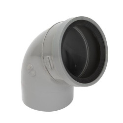 Coude Système J, à 67°30, à joint, gris, en PVC