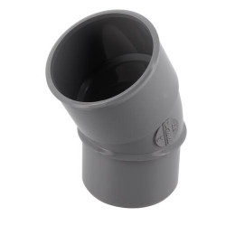 Coude, mâle-femelle à 30°, à coller, gris, en PVC
