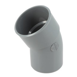 Coude, mâle-femelle à 30°, à coller, gris, en PVC