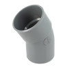 Coude, mâle-femelle à 30°, à coller, gris, en PVC