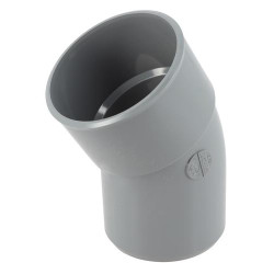 Coude, mâle-femelle à 30°, à coller, gris, en PVC