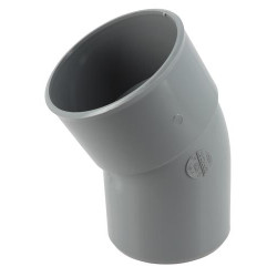 Coude, mâle-femelle à 30°, à coller, gris, en PVC