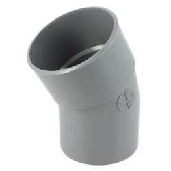 Coude, mâle-femelle à 30°, à coller, gris, en PVC