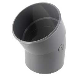 Coude, mâle-femelle à 30°, à coller, gris, en PVC