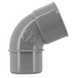 Coude Ø 40 mm, mâle-femelle à 67°30, à coller, gris, en PVC