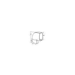 Coude OVATION® en TECHTAN®, Mâle-femelle à 90°, pour tube ovoïde 90x56, LG28