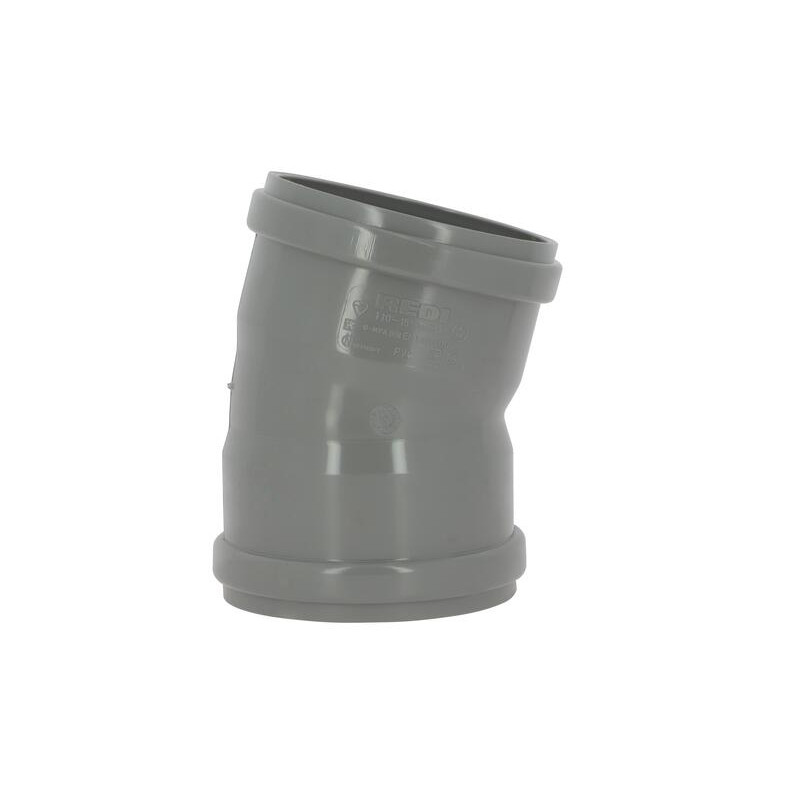 Coude 15° CR4 / CR8 Ø110 mm Femelle/Femelle Joint Fixe Gris