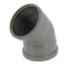 Coude 45° CR4 / CR8 Ø110 Femelle/Femelle Joint Fixe Gris