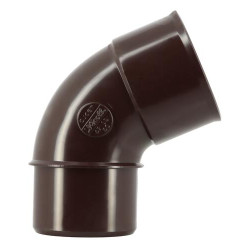 Coude TECHTAN® 87°30, mâle-femelle, pour descente de gouttière, LG16, marron Ø 50