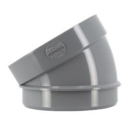 Secteur de coude 30°, mâle-femelle, à coller, gris, en PVC Ø 100 mm