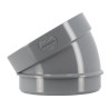 Secteur de coude 30°, mâle-femelle, à coller, gris, en PVC Ø 100 mm