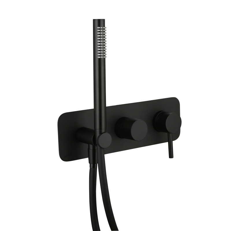 Mitigeur bain-douche encastré mural COX époxy noir mat