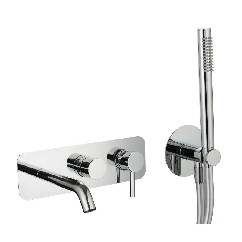Mitigeur bain-douche encastré mural chromé