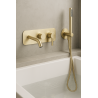 Mitigeur bain-douche encastré mural avec bec ORTENCE PVD laiton brossé