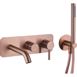 Mitigeur douche encastré mécanique ORTENCE PVD bronze cuivré, réf. 78612PBC