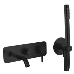 Mitigeur bain-douche encastré avec bec ORTENCE PVD noir mat