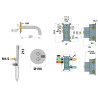 Formule bain-douche encastrée thermostatique douchette 1 jet COX / ORTENCE