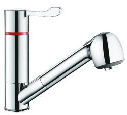 Mitigeur de lavabo thermostatique séquentiel à douchette extractible
