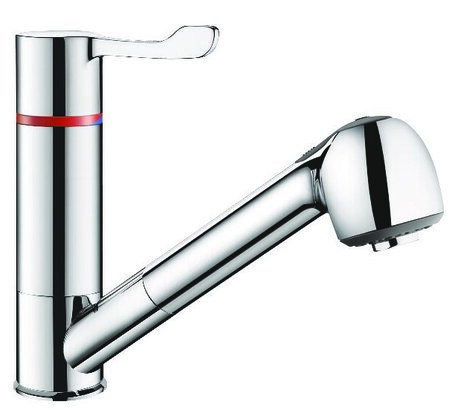 Mitigeur de lavabo thermostatique séquentiel à douchette extractible