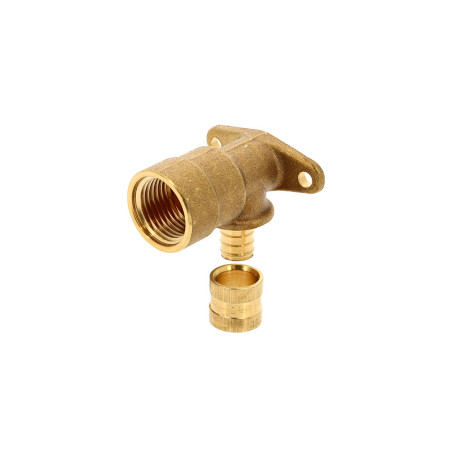 Coude applique long femelle PER Raccord à glissement laiton SERTIgliss 1/2"