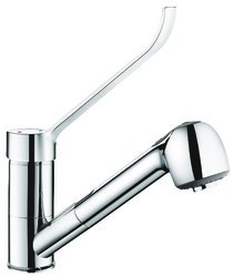 Mitigeur d'évier à équilibrage de pression avec douchette extractible - orient/dche
