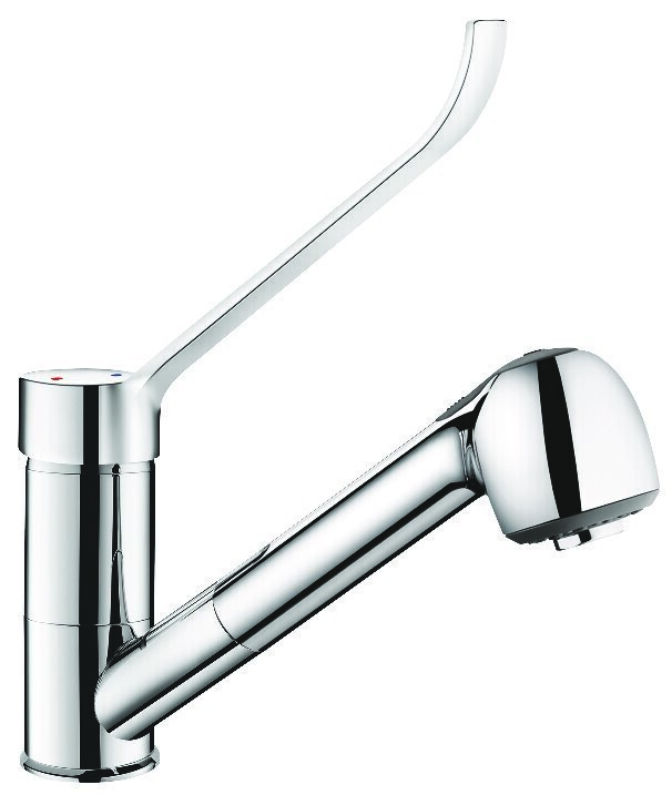 Mitigeur d'évier à équilibrage de pression avec douchette extractible - orient/dche