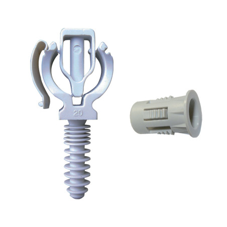 100 Colliers + chevilles simple Fixalpex pour multicouches (en seau)