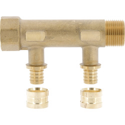 Collecteur G PER Raccord SERTIgliss intégrés-Entraxe 3/4" 1/2" 50 mm