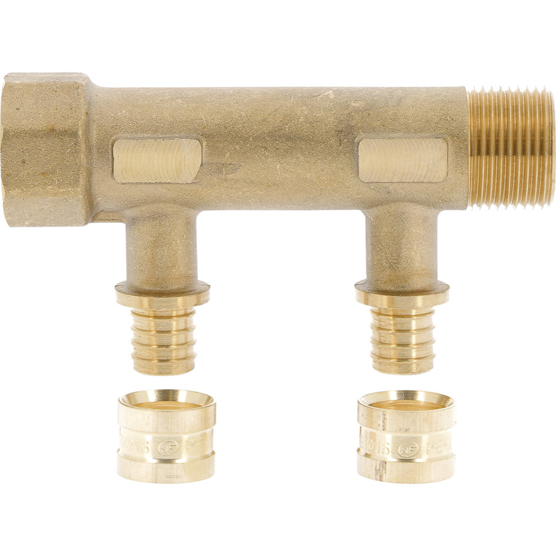 Collecteur G PER Raccord SERTIgliss intégrés-Entraxe 3/4" 1/2" 50 mm