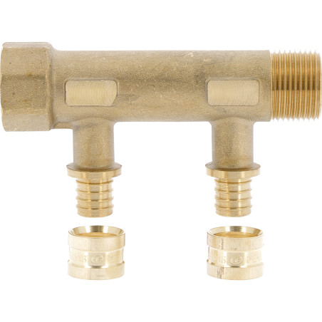 Collecteur G PER Raccord SERTIgliss intégrés-Entraxe 3/4" 1/2" 50 mm