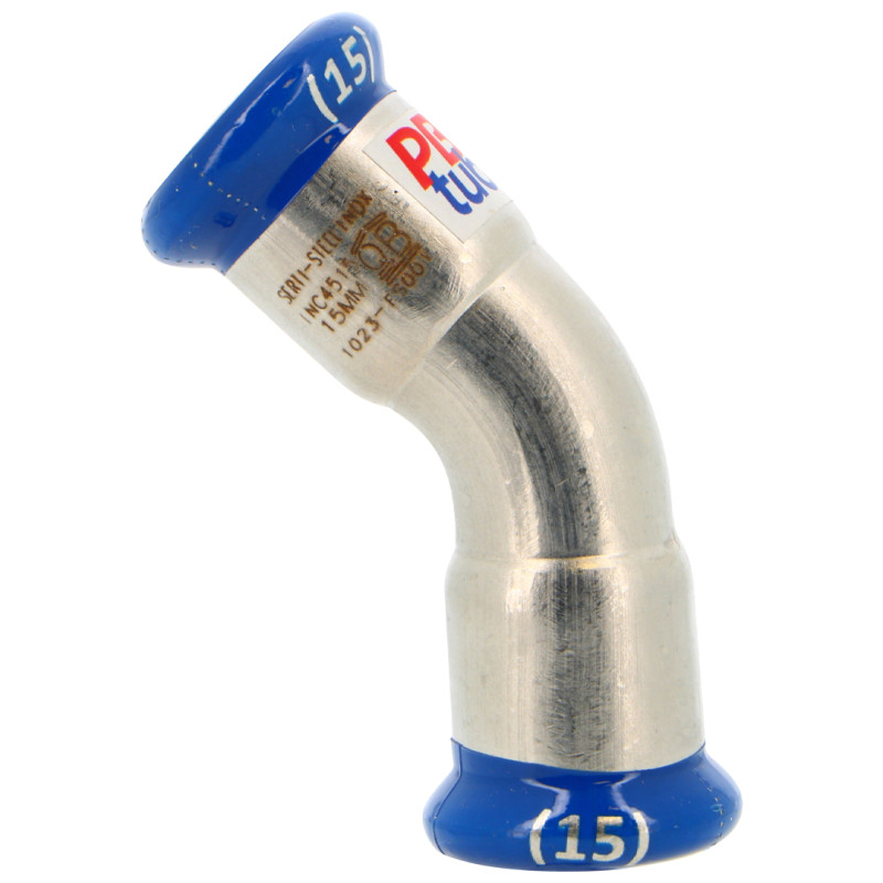 Coude à sertir FF 45° Inox Système SERTIsteel Inox - Empreinte M