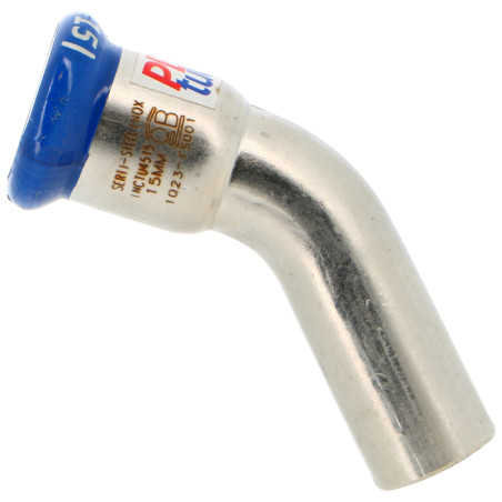 Coude à sertir FM 45° Inox Système SERTIsteel Inox - Empreinte M
