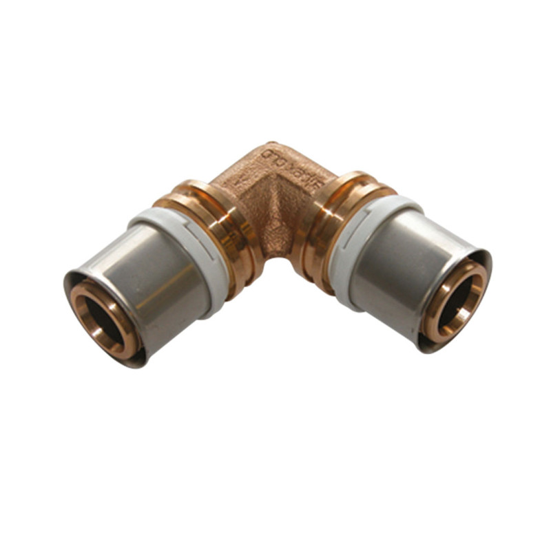 Coude 90° Laiton alpex_L MC à sertir empreinte F Ø 75 mm