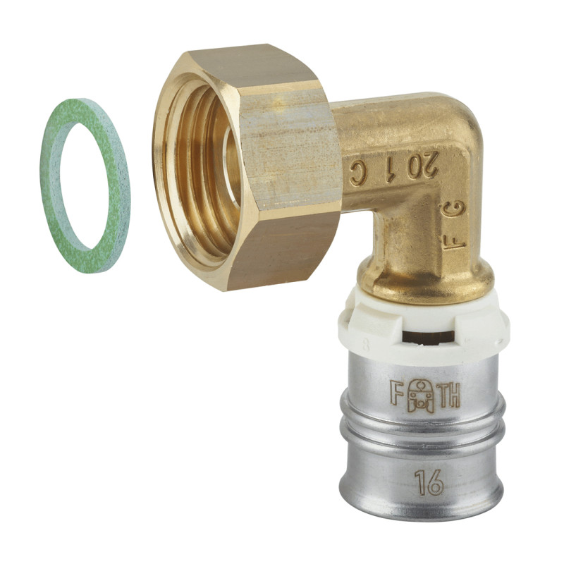 Coude Écrou tournant turatec MC à sertir empreinte F ou TH 1" - Ø 26 mm
