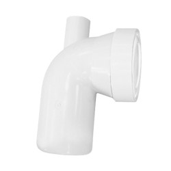 Pipe WC rigide coudée, sortie cuvette Ø 85 à 107 mm, raccord mâle à coller, piquage femelle Ø 40