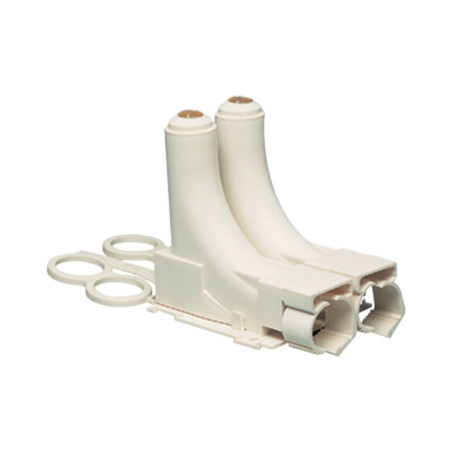 Sortie de dalle Double avec guide-tubes et clips de maintien