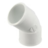 Coude simple, mâle-femelle, blanc, en PVC