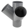 Culotte double d'équerre, Ø 100, femelle-femelle à 45°, à coller, gris, en PVC