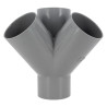 Culotte double d'équerre, Ø 100, femelle-femelle à 45°, à coller, gris, en PVC