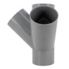 Culotte double d'équerre, Ø 100, femelle-femelle à 45°, à coller, gris, en PVC