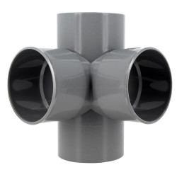 Culotte double d'équerre, Ø 100, femelle-femelle à 87°30, à coller, gris, en PVC