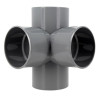 Culotte double d'équerre, Ø 100, femelle-femelle à 87°30, à coller, gris, en PVC
