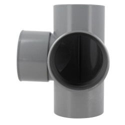 Culotte double d'équerre, Ø 100, femelle-femelle à 87°30, à coller, gris, en PVC