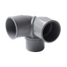 Coude double d'équerre, mâle-femelle à 87°30, à coller, gris, en PVC