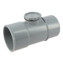 Té de visite avec bouchon, mâle-femelle, PVC à coller