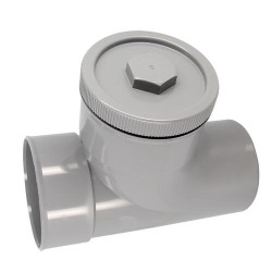 Té de visite avec bouchon, mâle-femelle, PVC à coller