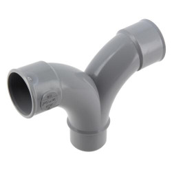 Coude double parallèle, GR, mâle-femelle à 87°30, à coller, gris, en PVC