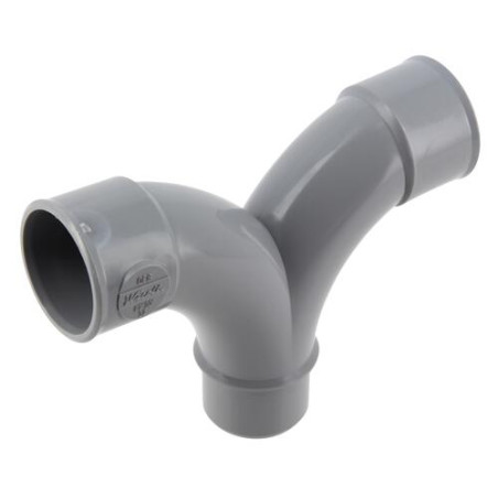 Coude double parallèle, GR, mâle-femelle à 87°30, à coller, gris, en PVC